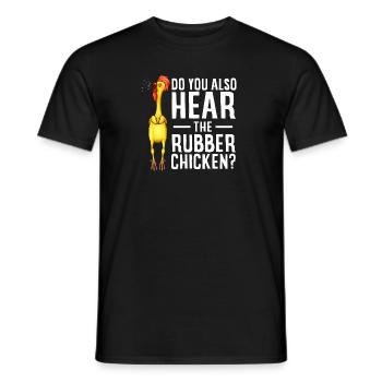 Rubber Chicken Costume Toy Rubber Chicken - Men's T-Shirt - black - Front - AI Model Male 178 light (178cm)