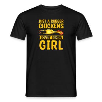 Rubber Chicken Costume Toy Rubber Chicken - Men's T-Shirt - black - Front - AI Model Male 178 light (178cm)
