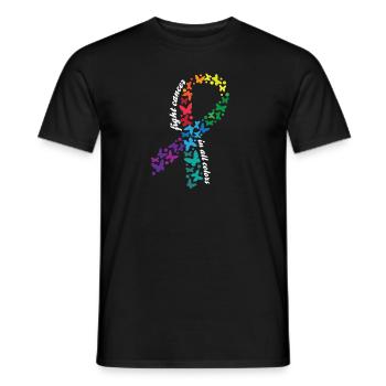 Fight Cancer In All Colors Cancer Awareness Month - Men's T-Shirt - black - Front - AI Model Male 178 light (178cm)