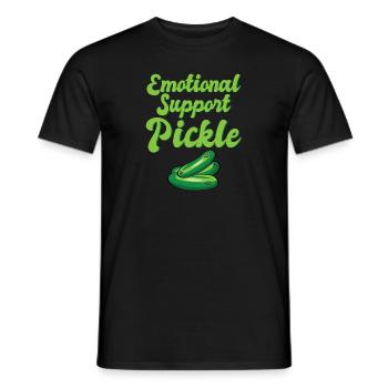 Emotional Support Pickle Humanity Kindness - Men's T-Shirt - black - Front - AI Model Male 178 light (178cm)