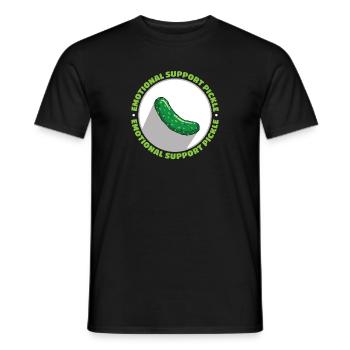 Emotional Support Pickle Humanity Kindness - Men's T-Shirt - black - Front - AI Model Male 178 light (178cm)