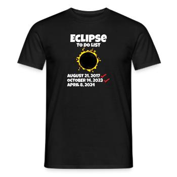 Eclipse to do List Path of Totality Total Solar - Men's T-Shirt - black - Front - AI Model Male 178 light (178cm)