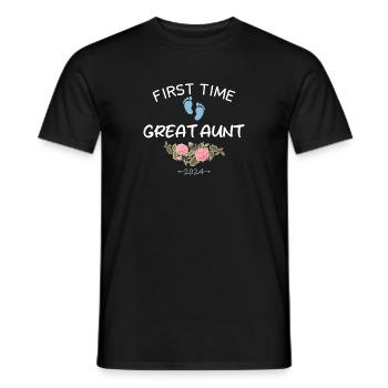 First time Great Aunt 2024 New Baby For Auntie To - Men's T-Shirt - black - Front - AI Model Male 178 light (178cm)