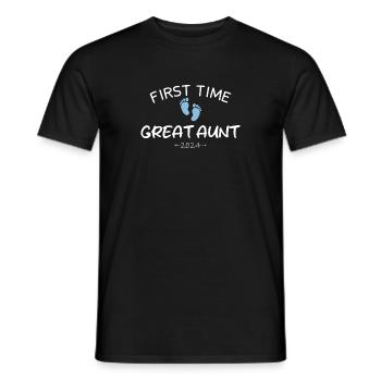 First time Great Aunt 2024 New Baby For Auntie To - Men's T-Shirt - black - Front - AI Model Male 178 light (178cm)