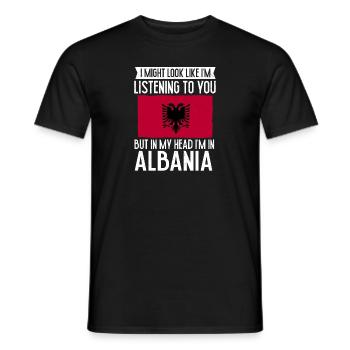 Drapeau albanais Aigle albanais Shqiponja - T-shirt homme - noir - Devant - AI Model Male 178 light (178cm)