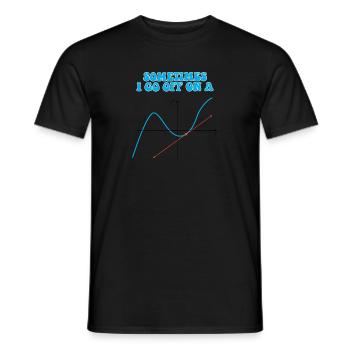 Sometimes I Go Off On A Tangent Math Pun - Men's T-Shirt - black - Front - AI Model Male 178 light (178cm)