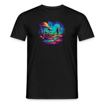 Mushroom | Fantasy Pilze Wald Natur Goa Festival - Männer T-Shirt - Schwarz - Vorne - AI Model Male 178 light (178cm)