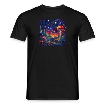 Mushroom | Fantasy Pilze Wald Natur Goa Festival - Männer T-Shirt - Schwarz - Vorne - AI Model Male 178 light (178cm)