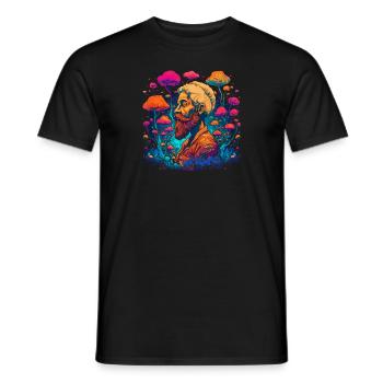 Mushroom | Fantasy Pilze Wald Natur Goa Festival - Männer T-Shirt - Schwarz - Vorne - AI Model Male 178 light (178cm)