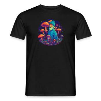 Mushroom | Fantasy Pilze Wald Natur Goa Festival - Männer T-Shirt - Schwarz - Vorne - AI Model Male 178 light (178cm)