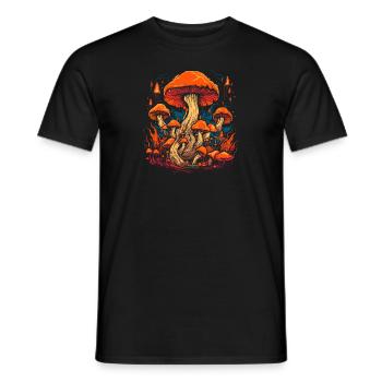 Mushroom Weihnachtsmann| Fantasy Pilze Natur Goa - Männer T-Shirt - Schwarz - Vorne - AI Model Male 178 light (178cm)