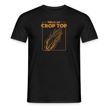 Citations agricoles drôles C’est mon agriculteur Crop Top - T-shirt homme - noir - Devant - AI Model Male 178 light (178cm)