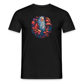 Mushroom | Fantasy Pilze Wald Natur Goa Festival - Männer T-Shirt - Schwarz - Vorne - AI Model Male 178 light (178cm)