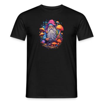 Mushroom | Fantasy Pilze Wald Natur Goa Festival - Männer T-Shirt - Schwarz - Vorne - AI Model Male 178 light (178cm)