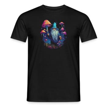 Mushroom | Fantasy Pilze Wald Natur Goa Festival - Männer T-Shirt - Schwarz - Vorne - AI Model Male 178 light (178cm)