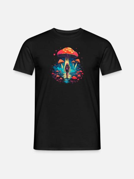 Fantasy Mushroom | Forest | Nature | Goa Festival - Men's T-Shirt - black
