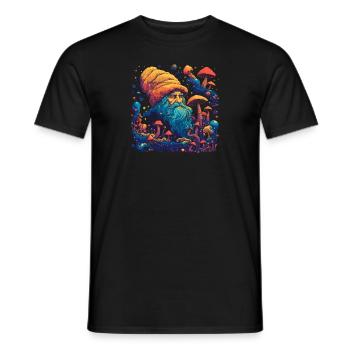 Mushroom | Fantasy Pilze Wald Natur Goa Festival - Männer T-Shirt - Schwarz - Vorne - AI Model Male 178 light (178cm)