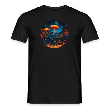 Mushroom | Fantasy Pilze Wald Natur Goa Festival - Männer T-Shirt - Schwarz - Vorne - AI Model Male 178 light (178cm)