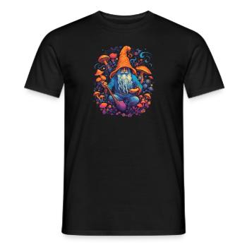 Mushroom Weihnachtsmann| Fantasy Pilze Natur Goa - Männer T-Shirt - Schwarz - Vorne - AI Model Male 178 light (178cm)