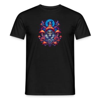 Mushroom | Fantasy Pilze Wald Natur Goa Festival - Männer T-Shirt - Schwarz - Vorne - AI Model Male 178 light (178cm)
