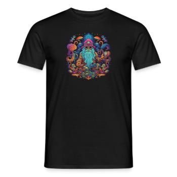 Mushroom | Fantasy Pilze Wald Natur Goa Festival - Männer T-Shirt - Schwarz - Vorne - AI Model Male 178 light (178cm)