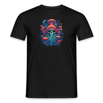 Mushroom | Fantasy Pilze Wald Natur Goa Festival - Männer T-Shirt - Schwarz - Vorne - AI Model Male 178 light (178cm)