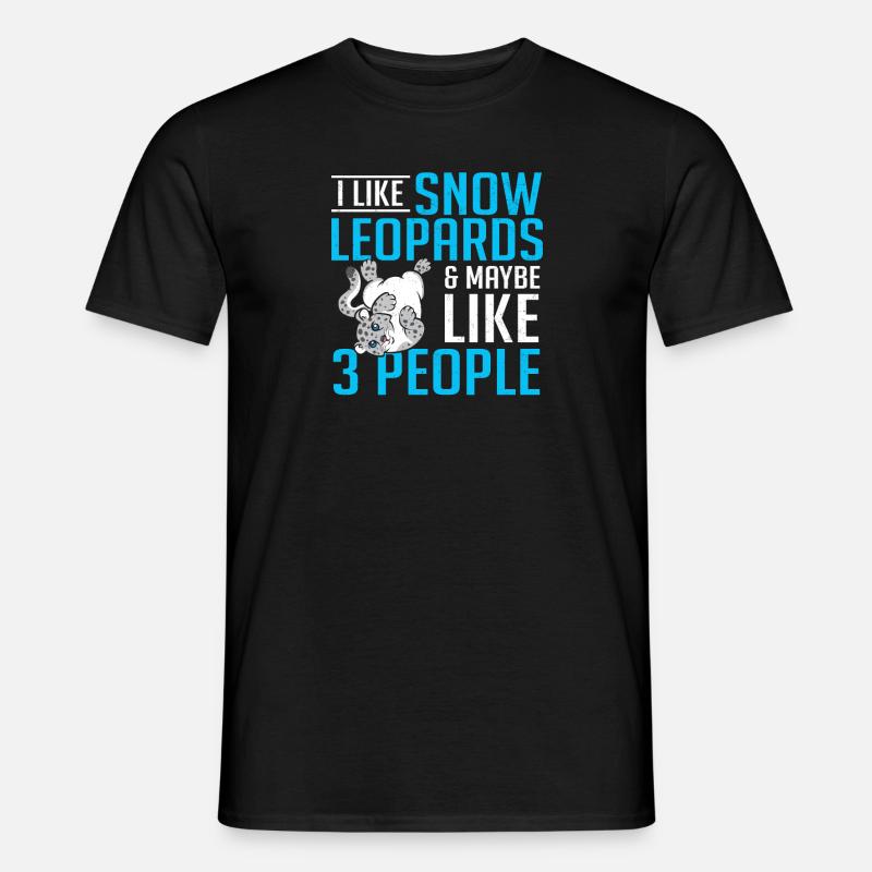 Schneeleopard - Männer T-Shirt - Schwarz