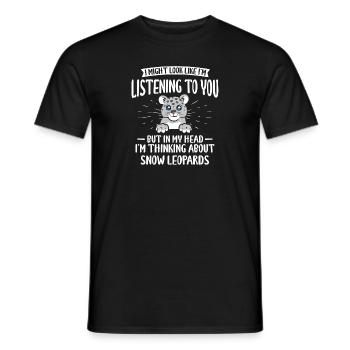 Snow leopard - Men's T-Shirt - black - Front - AI Model Male 178 light (178cm)