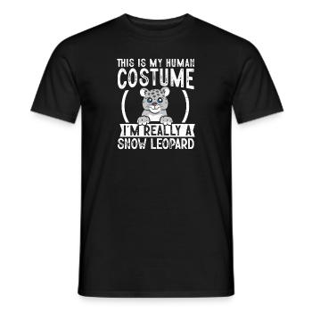 Snow leopard - Men's T-Shirt - black - Front - AI Model Male 178 light (178cm)