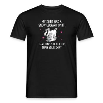 Snow leopard - Men's T-Shirt - black - Front - AI Model Male 178 light (178cm)