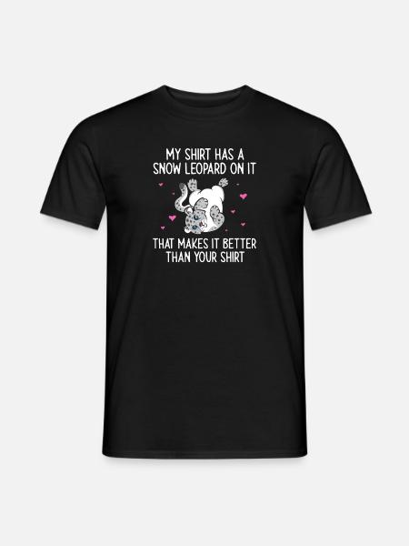 Schneeleopard - Männer T-Shirt - Schwarz