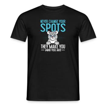 Snow leopard - Men's T-Shirt - black - Front - AI Model Male 178 light (178cm)
