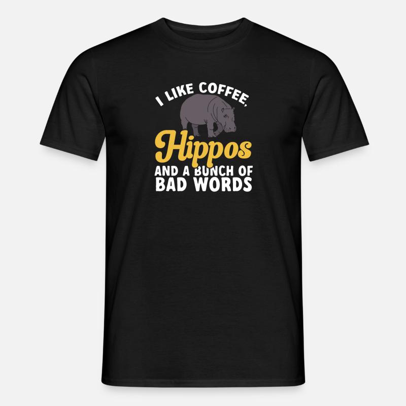 Flusspferd Nilpferd - Männer T-Shirt - Schwarz