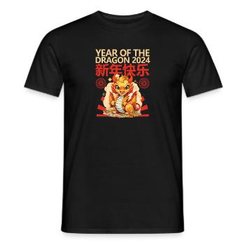 Year Of The Dragon Happy Chinese New Year 2024 - Männer T-Shirt - Schwarz - Vorne - AI Model Male 178 light (178cm)