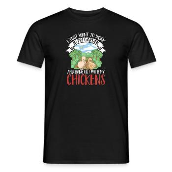 Seidenhuhn Poulet soyeux - T-shirt homme - noir - Devant - AI Model Male 178 light (178cm)