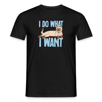 Siamkatze - Männer T-Shirt - Schwarz - Vorne - AI Model Male 178 light (178cm)