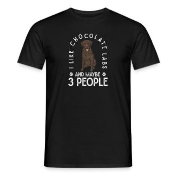 Chocolate Labrador Retriever Hund - Männer T-Shirt - Schwarz - Vorne - AI Model Male 178 light (178cm)