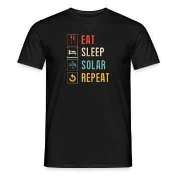 Panneau solaire Énergie solaire Énergie solaire - T-shirt homme - noir - Devant - AI Model Male 178 light (178cm)