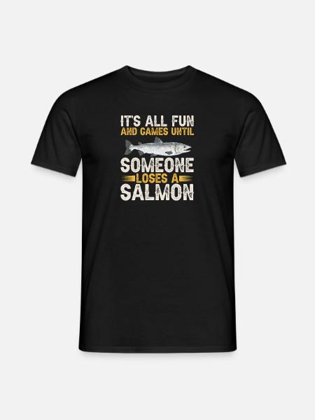 Salmon Fishing Salmon Angler - Men's T-Shirt - black