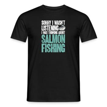 Pêche au saumon Pêcheur de saumon - T-shirt homme - noir - Devant - AI Model Male 178 light (178cm)