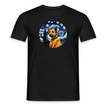 German Shepherd Funny Dog Popular Artwork Pet Love - Men's T-Shirt - black - Front - AI Model Male 178 light (178cm)
