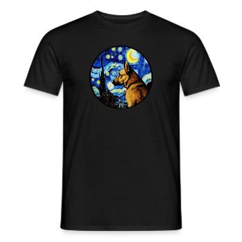 German Shepherd Funny Dog Popular Artwork Pet Love - Men's T-Shirt - black - Front - AI Model Male 178 light (178cm)