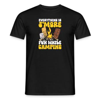 S'more Campfire Marshmallow Camping - Men's T-Shirt - black - Front - AI Model Male 178 light (178cm)