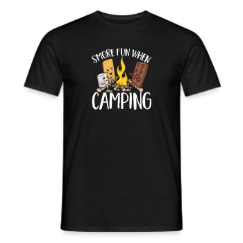 S'more Campfire Marshmallow Camping - Men's T-Shirt - black - Front - AI Model Male 178 light (178cm)