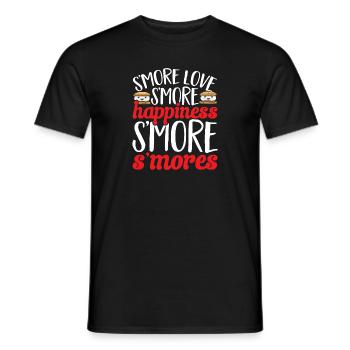 S'more Campfire Marshmallow Camping - Men's T-Shirt - black - Front - AI Model Male 178 light (178cm)