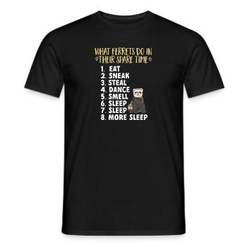 Furet, propriétaire de furet - T-shirt homme - noir - Devant - AI Model Male 178 light (178cm)