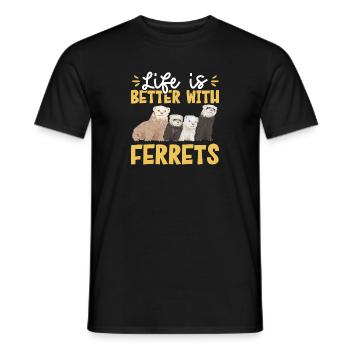 Furet, propriétaire de furet - T-shirt homme - noir - Devant - AI Model Male 178 light (178cm)