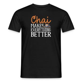 Chai Tea Masala Chai - Men's T-Shirt - black - Front - AI Model Male 178 light (178cm)