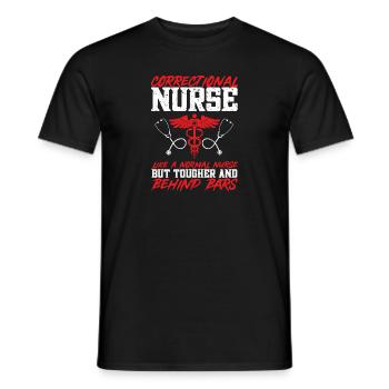Pénitencier d’infirmières - T-shirt homme - noir - Devant - AI Model Male 178 light (178cm)