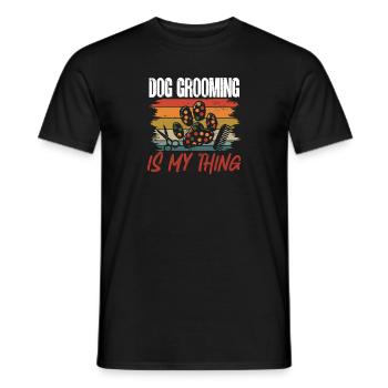 Salon de coiffure pour chiens - T-shirt homme - noir - Devant - AI Model Male 178 light (178cm)
